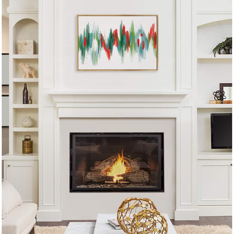 Kate and Laurel Sylvie EV Christmas Brush 1 Framed Canvas by Jessi Raulet of Ettavee