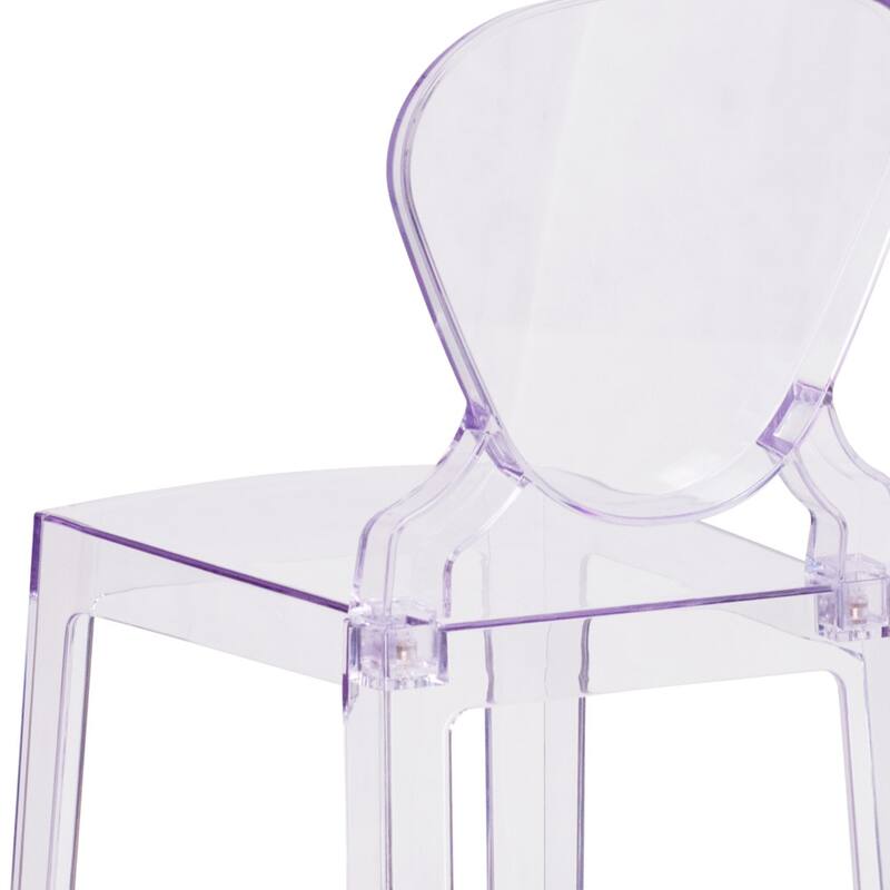 4Pk Ghost Counter Stool with Tear Back in Transparent Crystal - Wedding Chairs