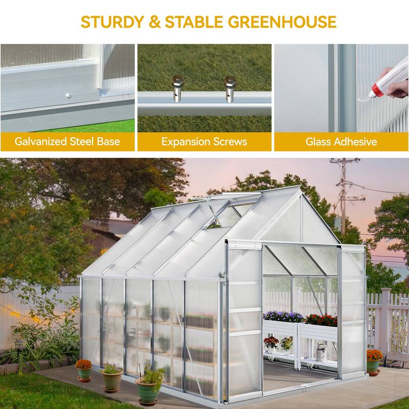 Moasis 8'/10' X 10'/12' Walk-in Hobby Greenhouse