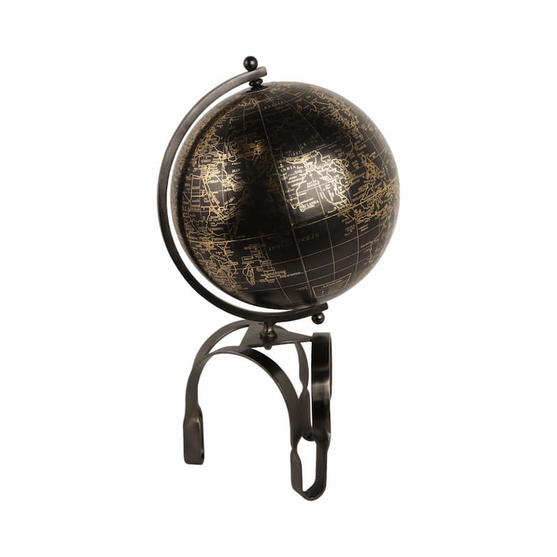 Modern Globe Sculpture with Unique Metal Stand for Home Decor