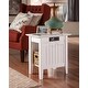 preview thumbnail 5 of 14, Nantucket Solid Wood Side Table with Built-In Charging