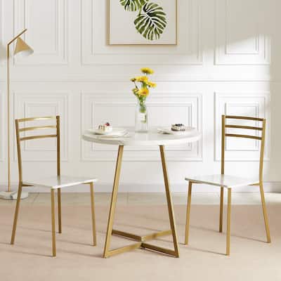 Javlergo Modern 3-Piece Dining Table Set with Round Table and 2 Chairs