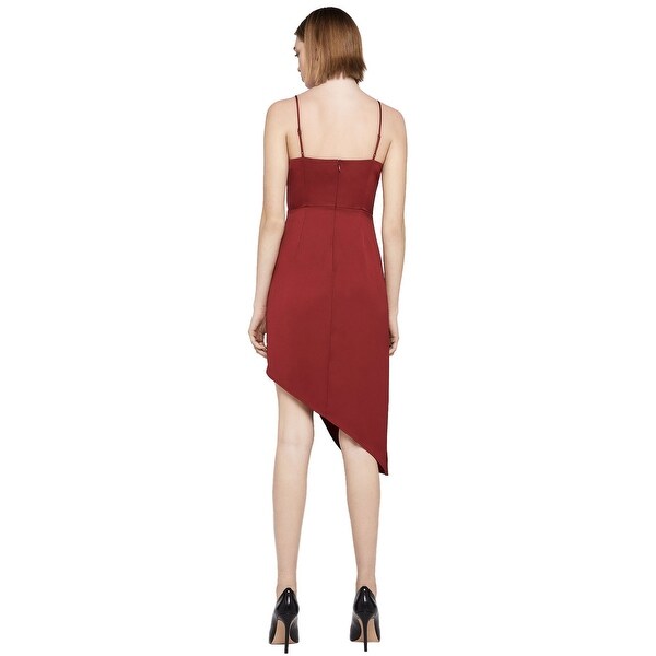 red satin cami dress