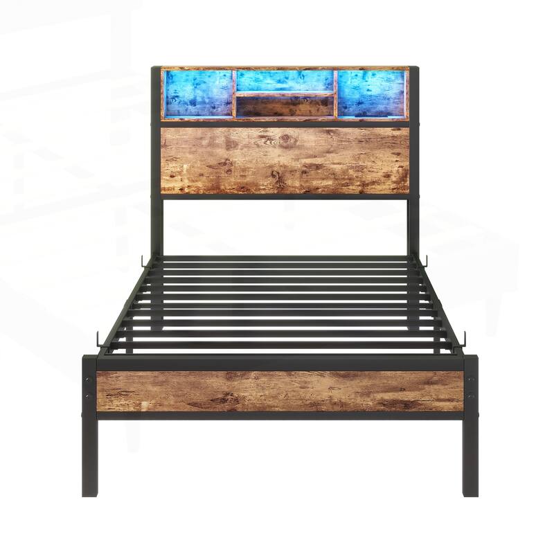 Versatile Metal Platform Bed with Multiple Storage Options and Advanced Features