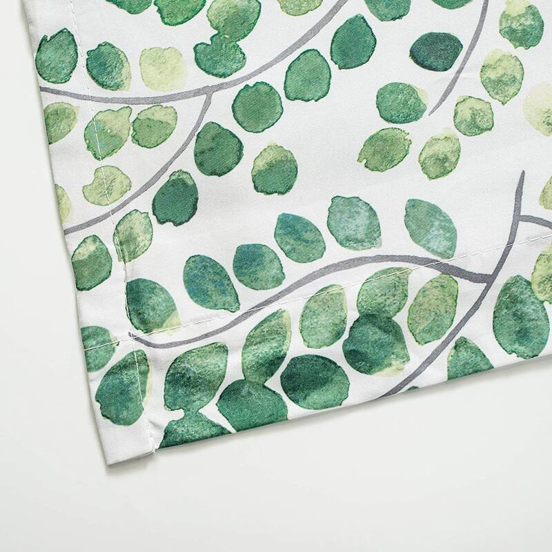 DriftAway Aleena Floral Scroll Pattern Semi Sheer 3 Pieces Window Curtain Set