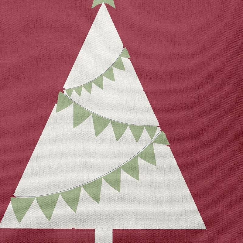 Garland Tree Christmas Decorative Throw Pillow