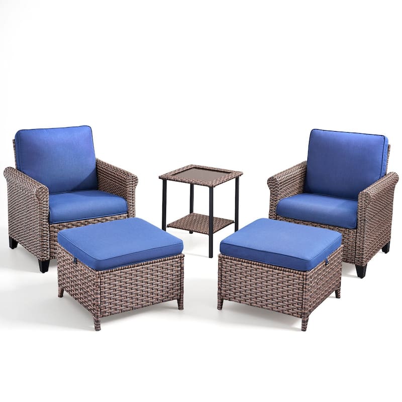 Pocassy Outdoor Sofa with Patio Chairs Funiture Set