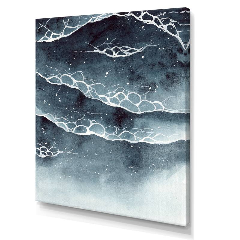 Designart "Navy Blue Ocean Waves With White Seafoam" Nautical & Coastal