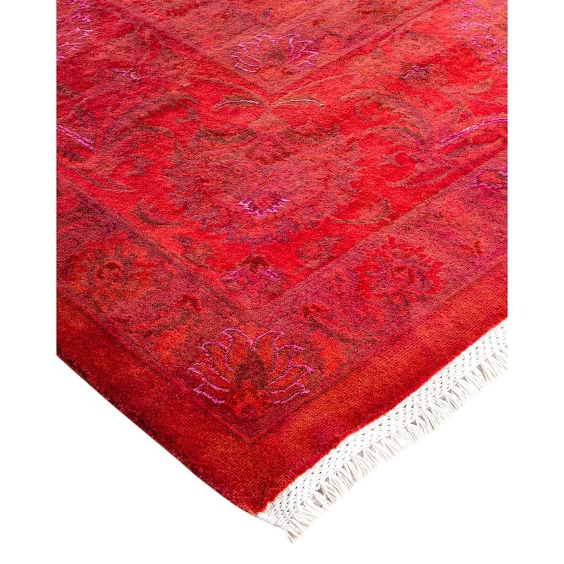 Contemporary Overdyed Wool Hand Knotted Area Rug - 9' 2" x 12' 4"