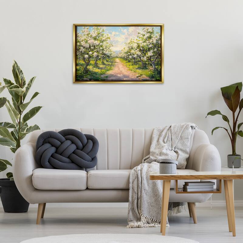 Stupell Path Through Flowering Trees Framed Floater Canvas Wall Art Design By LSR Creative Studio