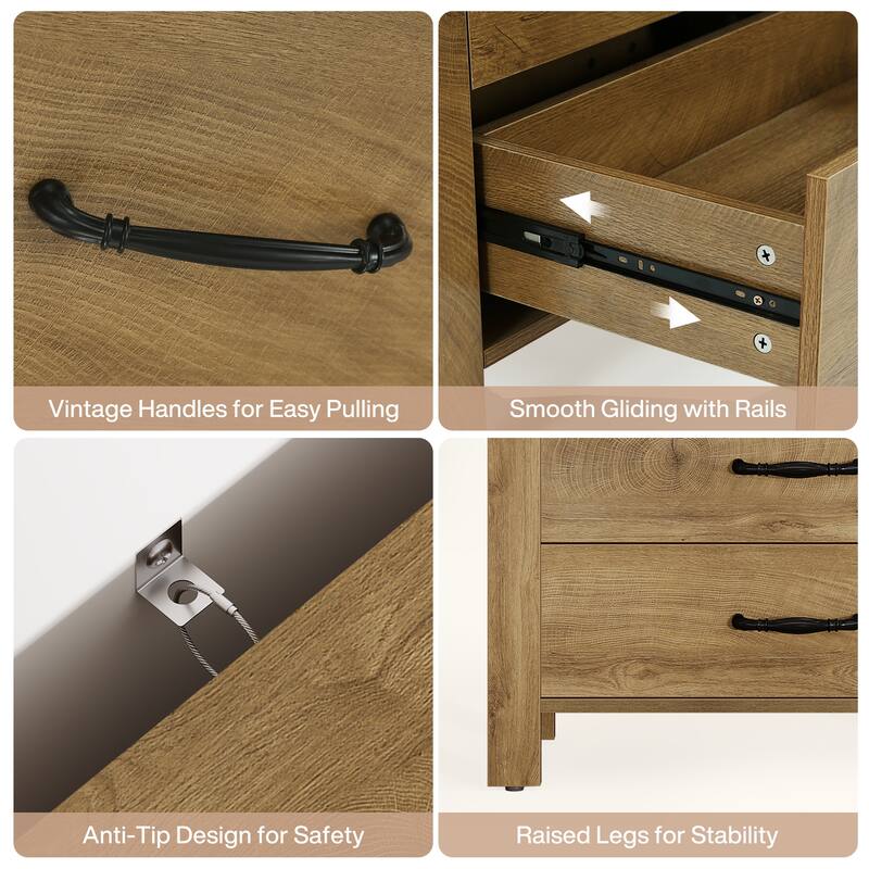 Modern 4-tier Tall Bookcase with Drawers and Open Display Shelf - 13.78" D x 31.5" W x 70.9" H