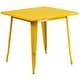 preview thumbnail 10 of 28, 31.5-inch Square Metal Indoor/Outdoor Cafe Table Yellow Finish