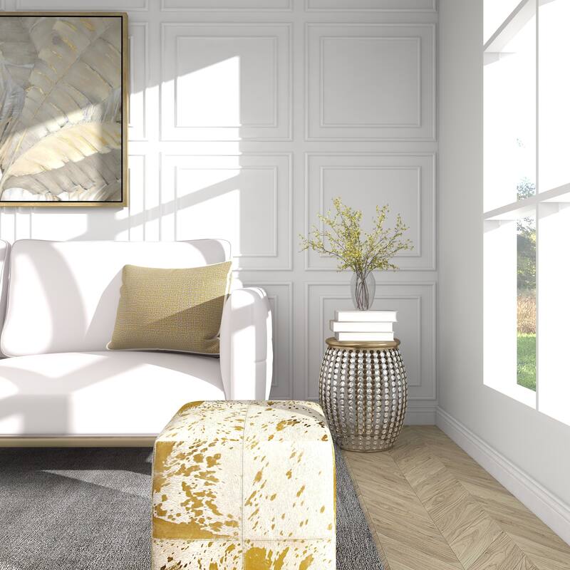 Metal Open Frame Accent Table with Crystal Embellishments - Gold or Black