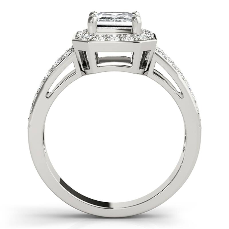Auriya 14k White Gold Lab Grown Princess Diamond Halo Engagement Ring 0.50 to 5.00 ct. tw. (F-G VS)