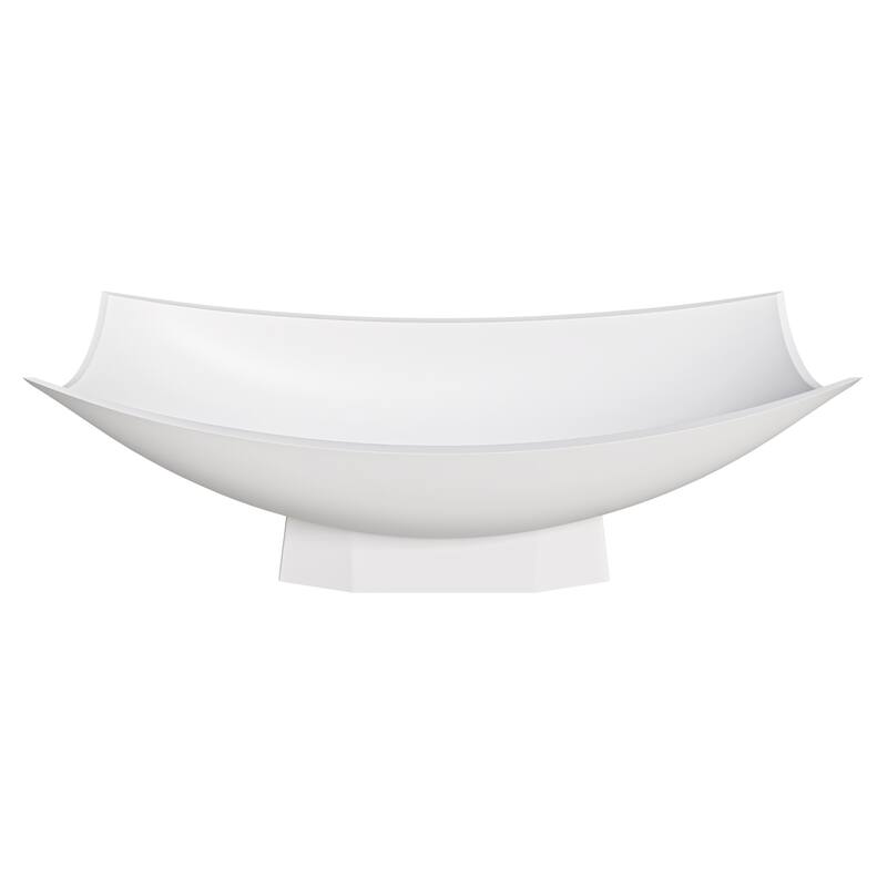 ALFI brand White Matte 71" Solid Surface Resin Free Standing Hammock Style Curved End Bathtub