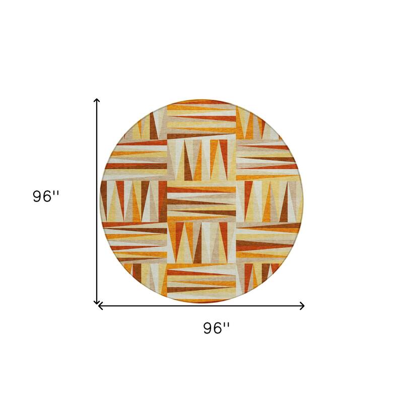 HomeRoots Geometric Transitional Round Outdoor Rug - 8' Round