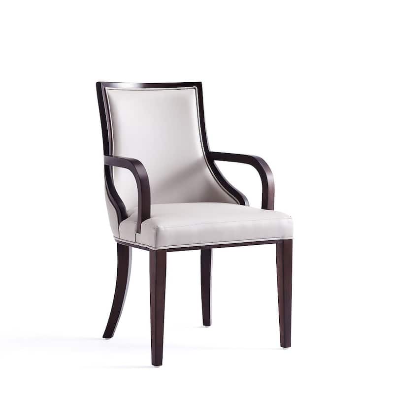 Manhattan Comfort Grand Faux Leather Dining Armchair - Single - Grey