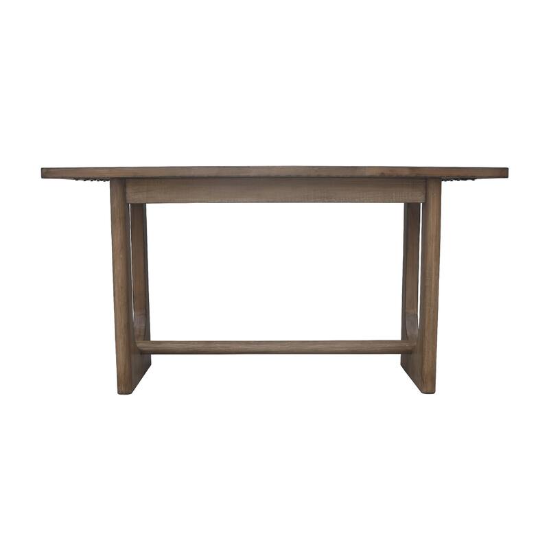Homa Counter Table, Antique Natural Finish, Modern Arched Base 72 Inch