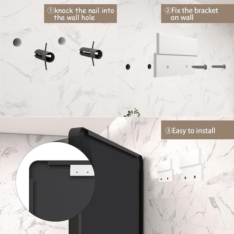 Aluminum Alloy Framed French Cleat Mounted Tempered Glass Wall Vanity Mirror
