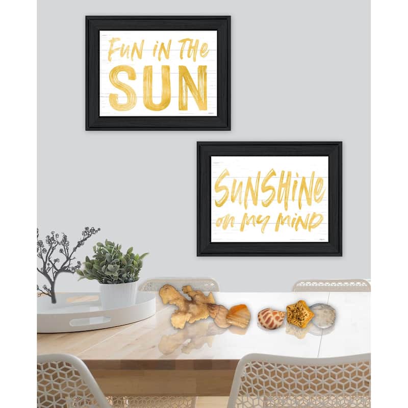 Trendy Decor 4U "Fun in the Sun-Sunshine on my Mind" Printed Framed Wall Art by Lettered & Lined