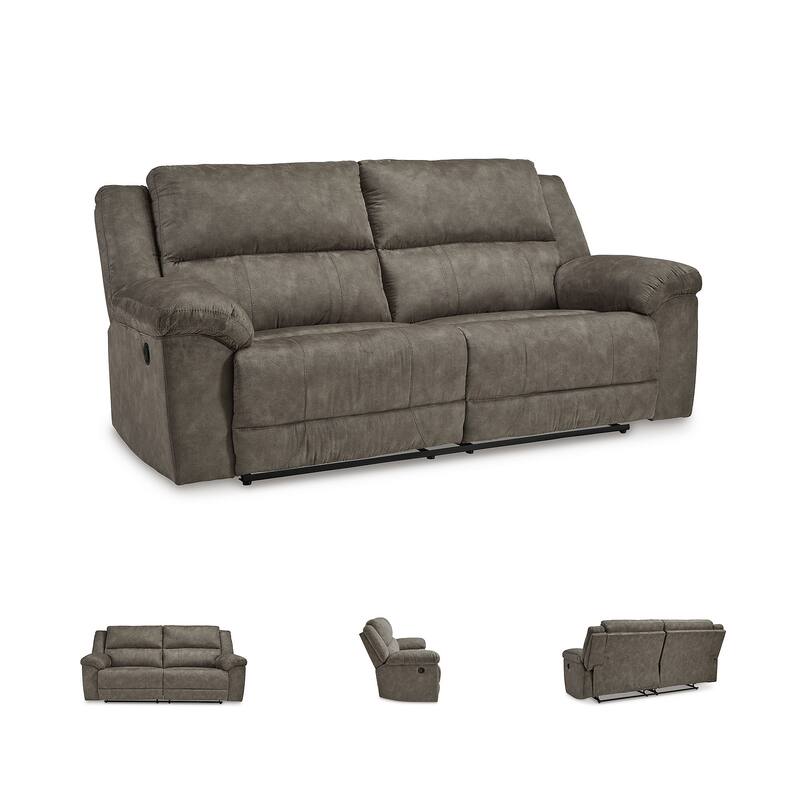 Signature Design by Ashley Laresview Gray Reclining Sofa - 92" W x 42" D x 43" H