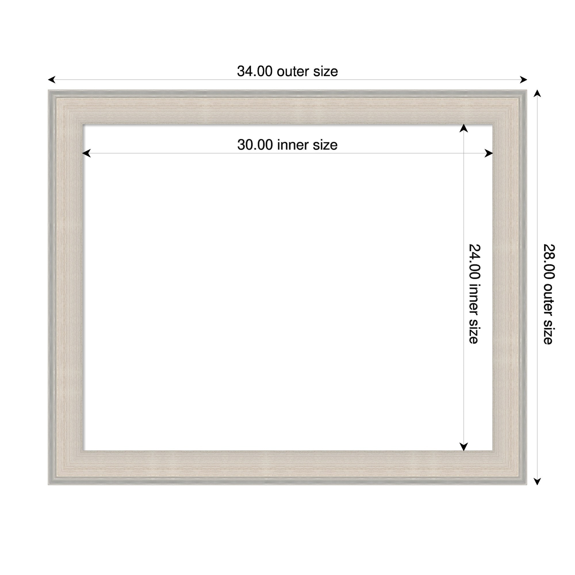 Amanti Art Cottage White Silver Framed Dry Erase Magnetic Board