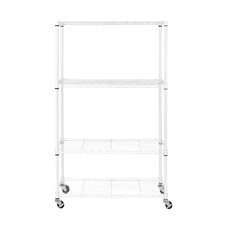 Seville Classics Heavy Duty 4-Tier Steel Wire Shelving, 36" W x 14" D x 56.5"H