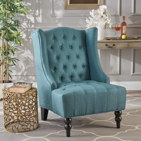 slide 2 of 18, Wingback Upholstered Chair - Contemporary Sophistication with Functional Design Teal