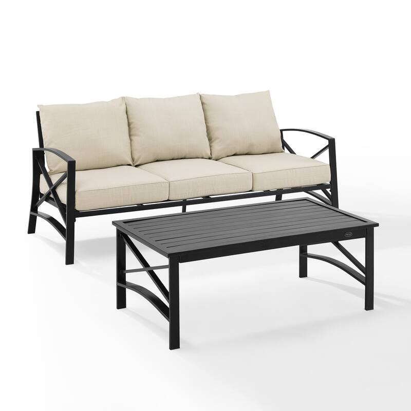 Crosley Kaplan 2Pc Outdoor Sofa Set - 79 W x 65 D x 32 H