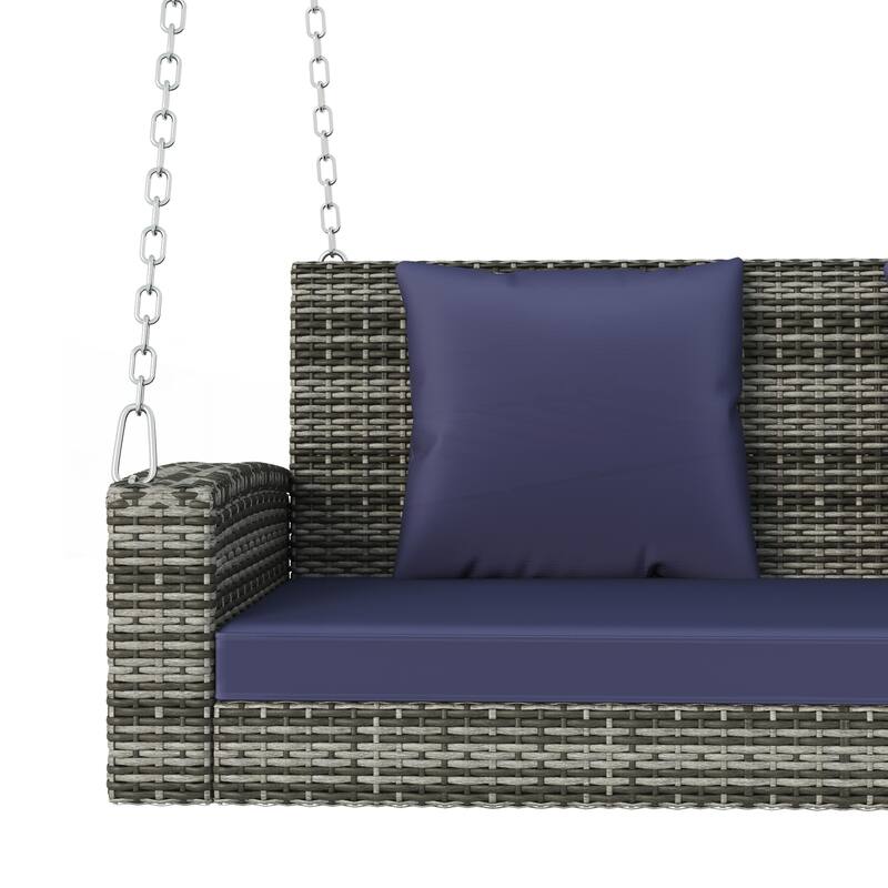 2-Person Wicker Hanging Porch Swing
