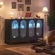 preview thumbnail 4 of 12, Modern Farmhouse Black Sideboard Buffet with USB Port, Black Storage Bar Cabinet with LED Light