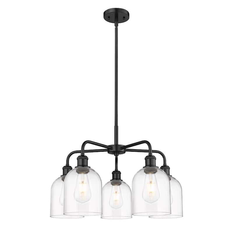 Innovations Lighting 516-5CR 15 24 Bella Chandelier Bella 5 Light 24" - Matte Black / Clear