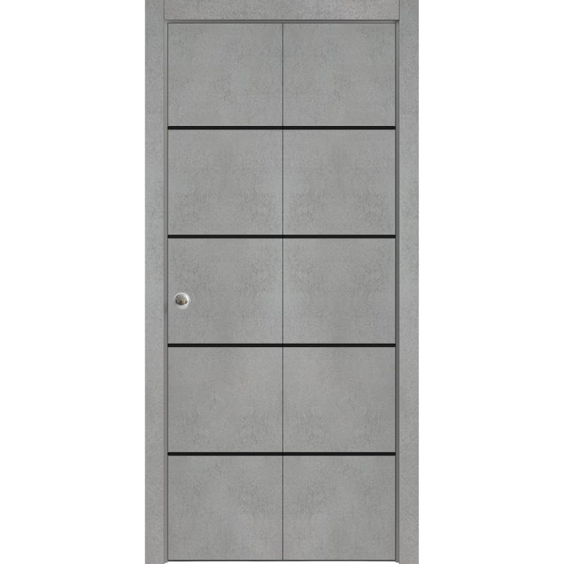 Bi-fold Doors 56 x 80 Planum 0015 Concrete with Sturdy Tracks - 56" x 80" ( 2* 28x80)