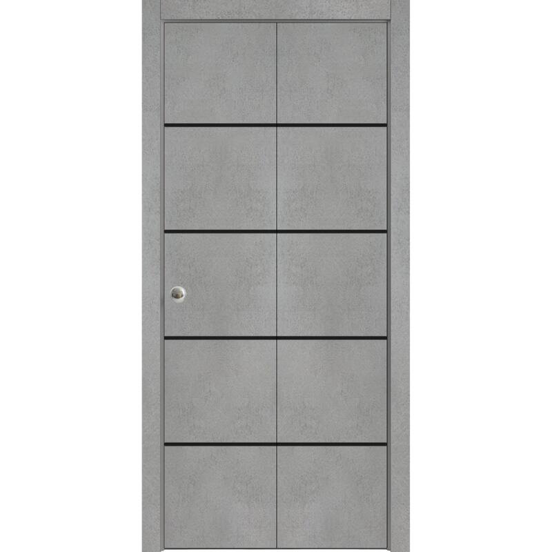 Slab Barn Door Panel 28 x 80 Planum 0015 Concrete with Sturdy Finished - 48" x 96" ( 2* 24x96)