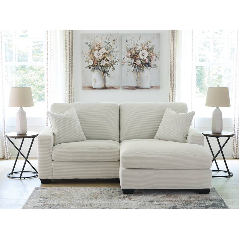 Signature Design by Ashley Ammon White Sofa Chaise - 85" W x 62" D x 40" H