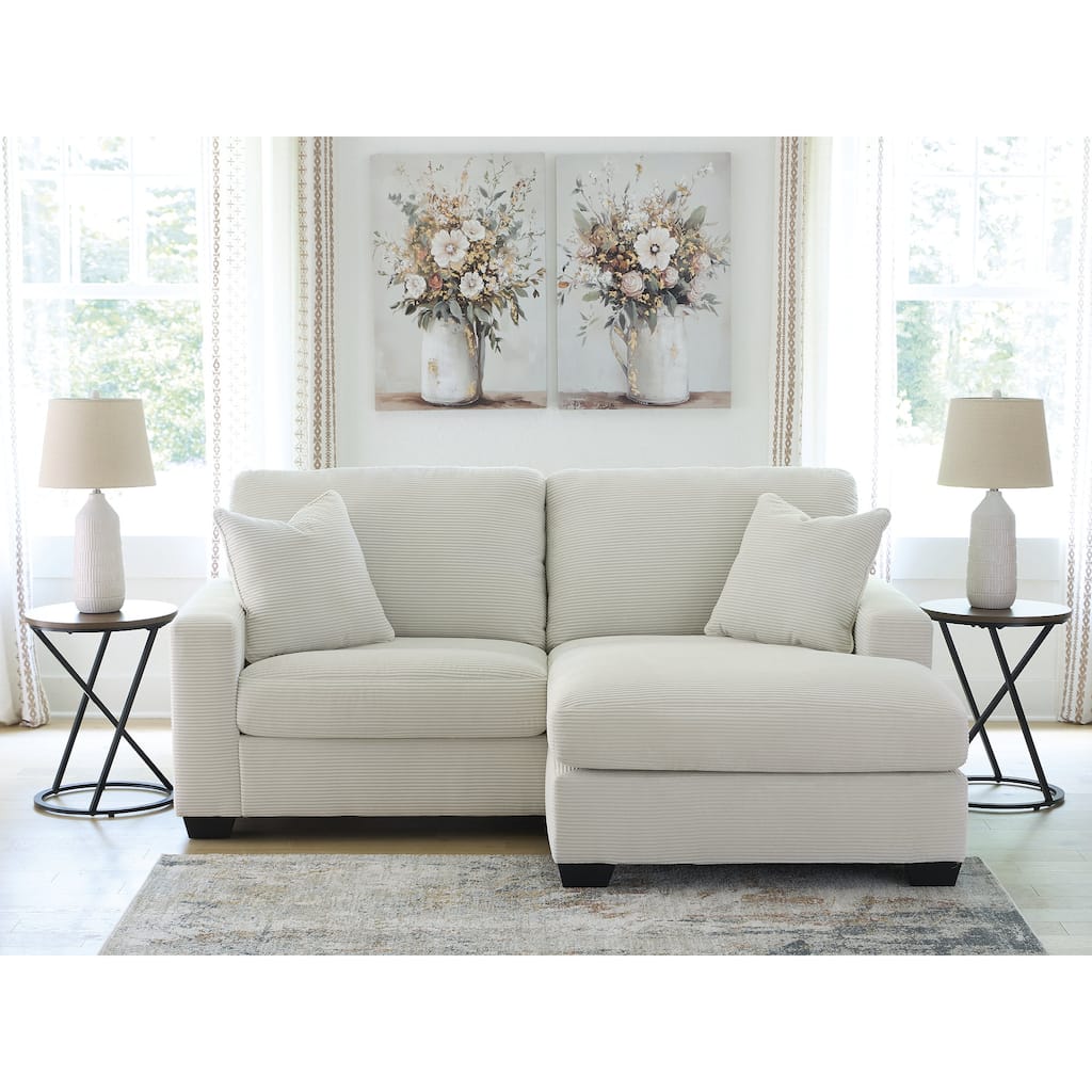 Signature Design by Ashley Ammon White Sofa Chaise - 85" W x 62" D x 40" H