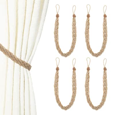 4 Pcs Curtain Tiebacks, Braided Drapery Holdback