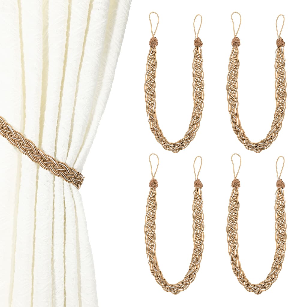 4 Pcs Curtain Tiebacks, Braided Drapery Holdback