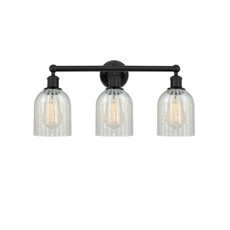 Innovations Lighting 616-3W-12-23 Caledonia Vanity Caledonia 3 Light - Matte Black / Mouchette