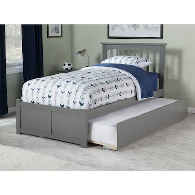 Mission Platform Bed with Footboard and Twin XL Trundle