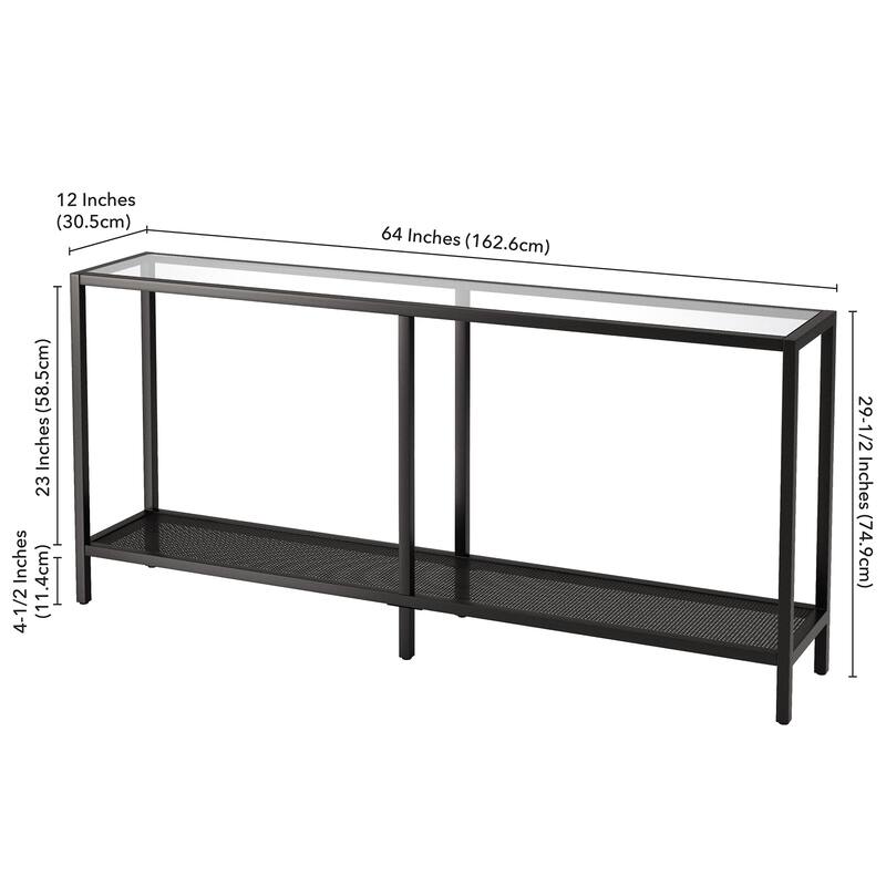 Rigan Modern Metal and Glass Console Table
