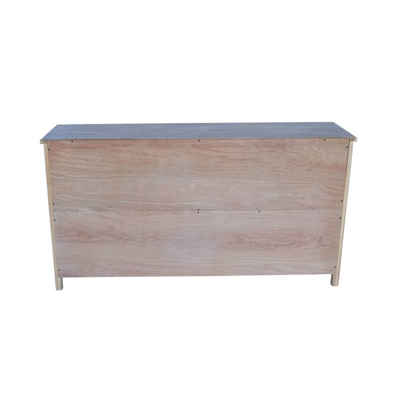 60"Wood Accent Cabinet with 4 Doors, Brown and antique white Modern Pantry Cabinet, Wood Buffet Cabinet