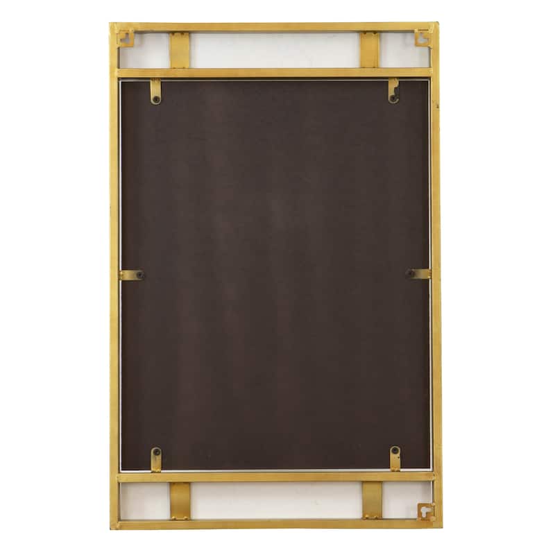 Lina Modern Wall Mirror Gold with Marble - 32"H x 21"W x 2"D