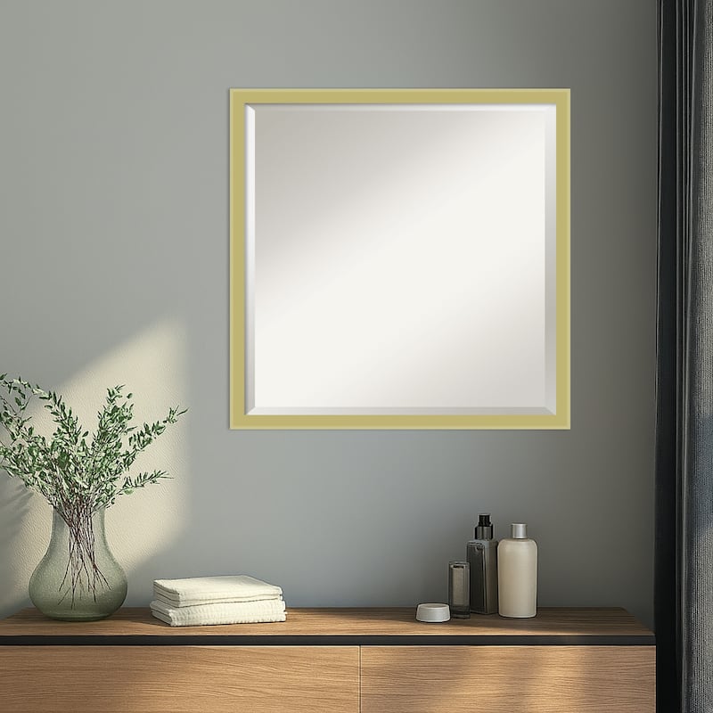 Incline Beveled Wood Framed Wall Mirror