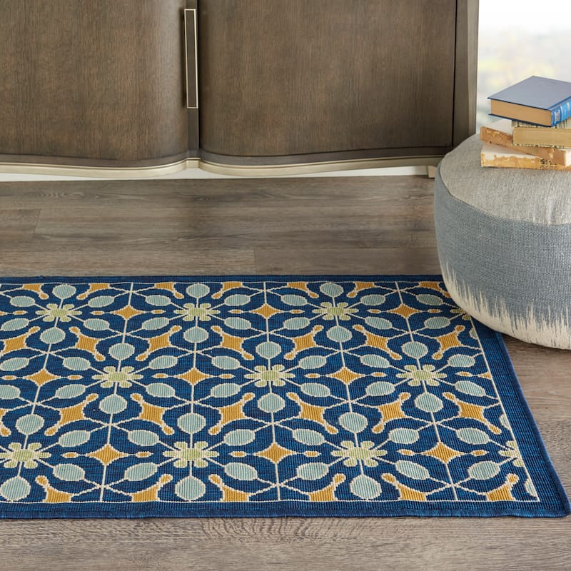 Nourison Caribbean Contemporary Floral Indoor/ Outdoor Area Rug