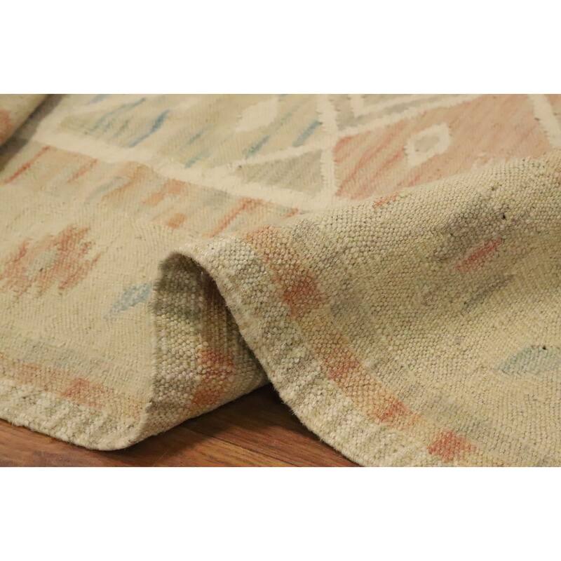 Hand Woven Oriental 100% Wool Carpet Southwestern Tribal Multi-Colored Kilim Area Rug - 4' 9'' X 3' 3''