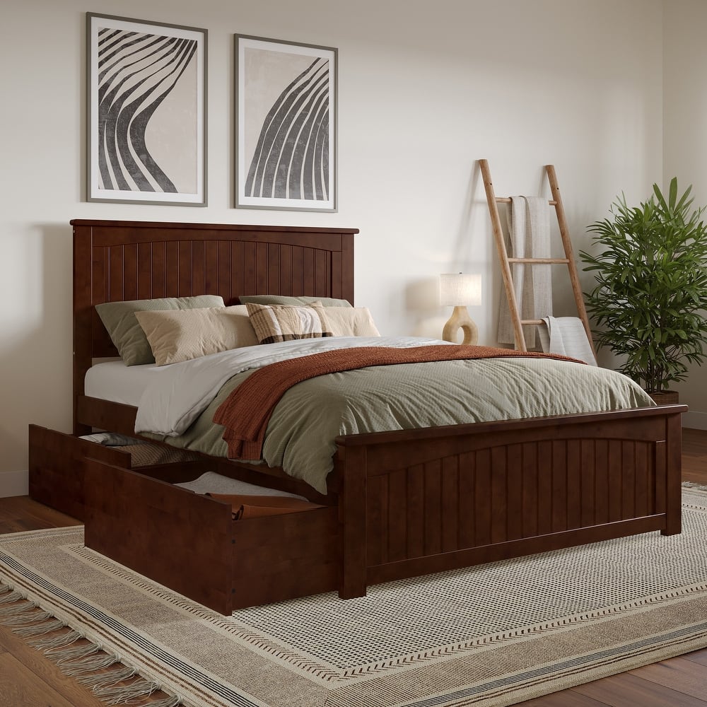 AFI Nantucket Platform Bed with Matching Footboard & Storage Drawers