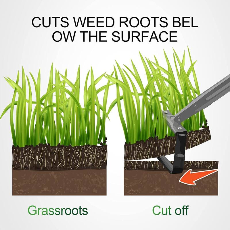 WaLensee Mini Action Hoe for Weeding Stirrup Hoe Tools for Garden Hula-Ho with 14- Inch Scuffle Loop Hoe