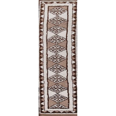 Natural Dye Tribal Anatolian Turkish Runner Rug Handmade Wool Carpet - 2'9"x 11'5"