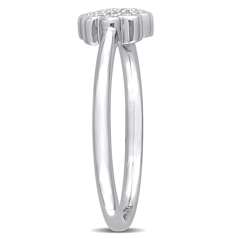 Miadora Diamond Accent Floral Ring in Sterling Silver